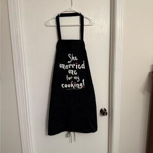 Black Apron with Fun Cooking Quote